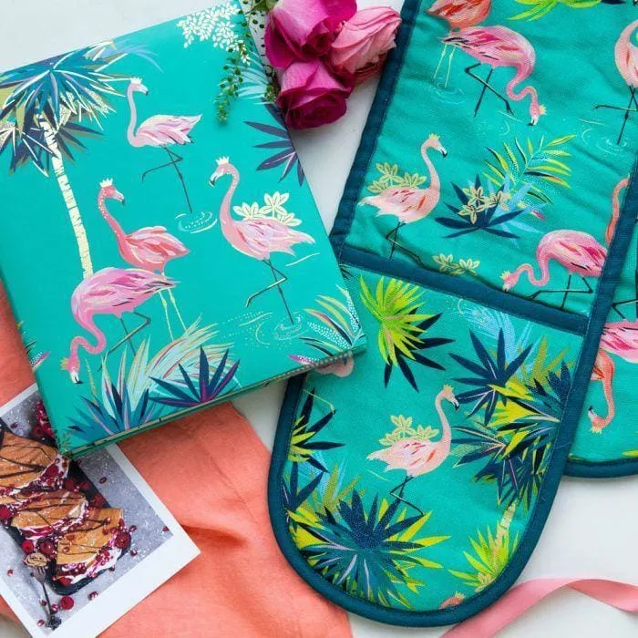 Sara Miller Double Oven Glove Tahiti Flamingo