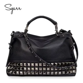 SGARR LUXURY Eco Leather Women Handbags Metal Rivets