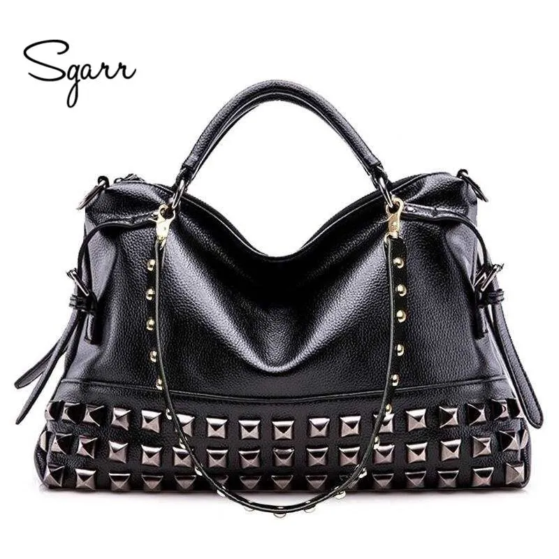 SGARR LUXURY Eco Leather Women Handbags Metal Rivets