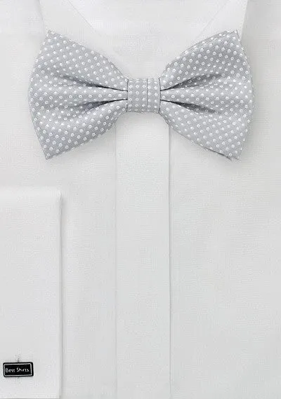 Soft Gray Pin Dot Bowtie