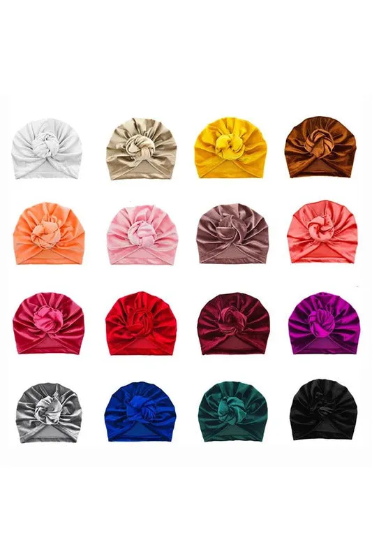 Soft knot bow newborn infant turban baby girls wrap hats