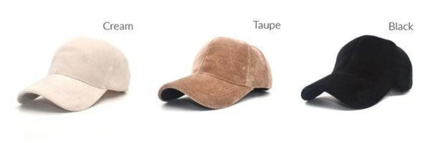 Soft Velour Stylish Ball Caps for Women