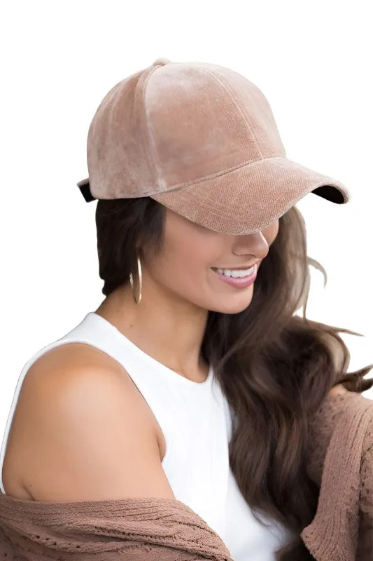 Soft Velour Stylish Ball Caps for Women