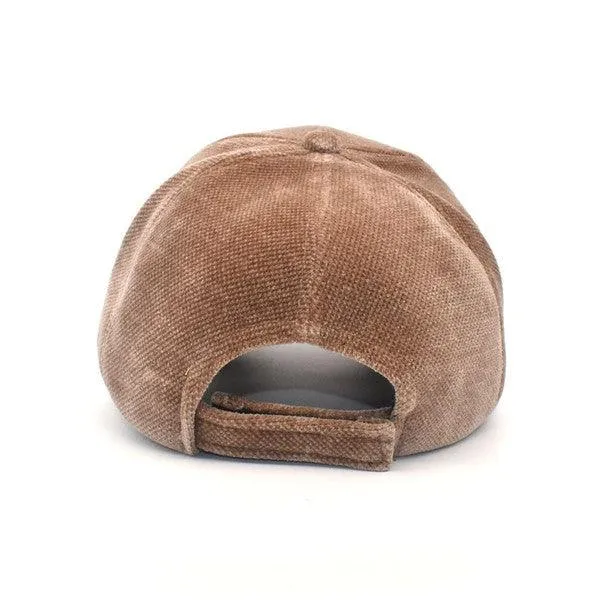 Soft Velour Stylish Ball Caps for Women