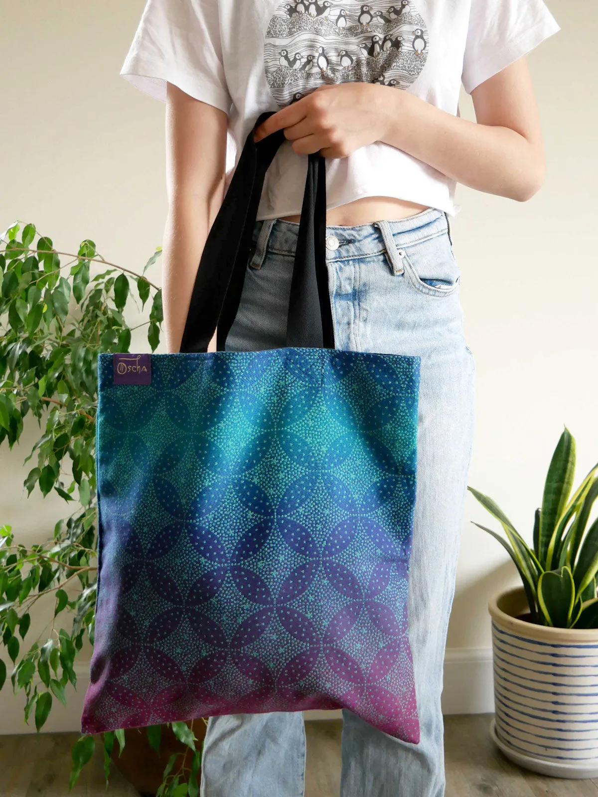 Starry Night Brew with Wild Silk Jacquard Tote Bag