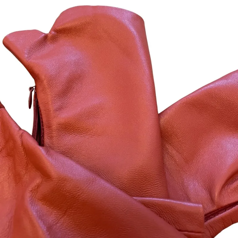 Stylish and Trendy Rose Long Leather Gloves - Elevate Your Fashion Game