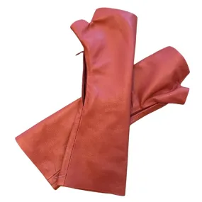 Stylish and Trendy Rose Long Leather Gloves - Elevate Your Fashion Game