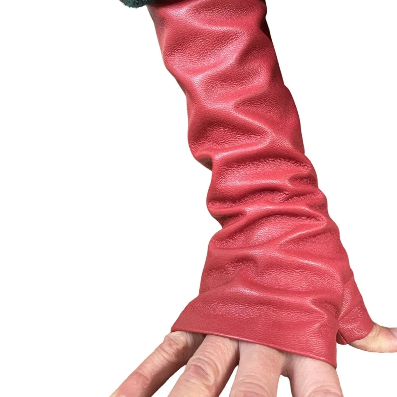 Stylish and Trendy Rose Long Leather Gloves - Elevate Your Fashion Game