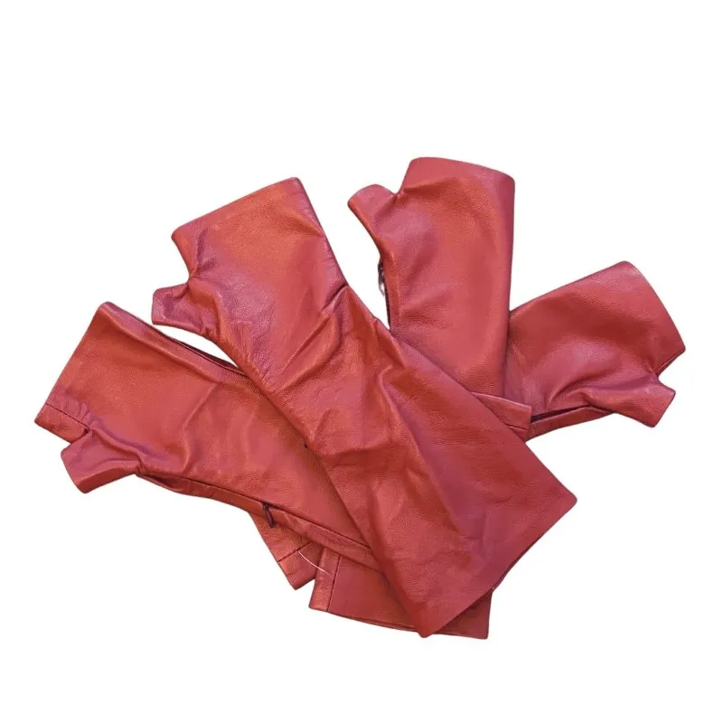 Stylish and Trendy Rose Long Leather Gloves - Elevate Your Fashion Game