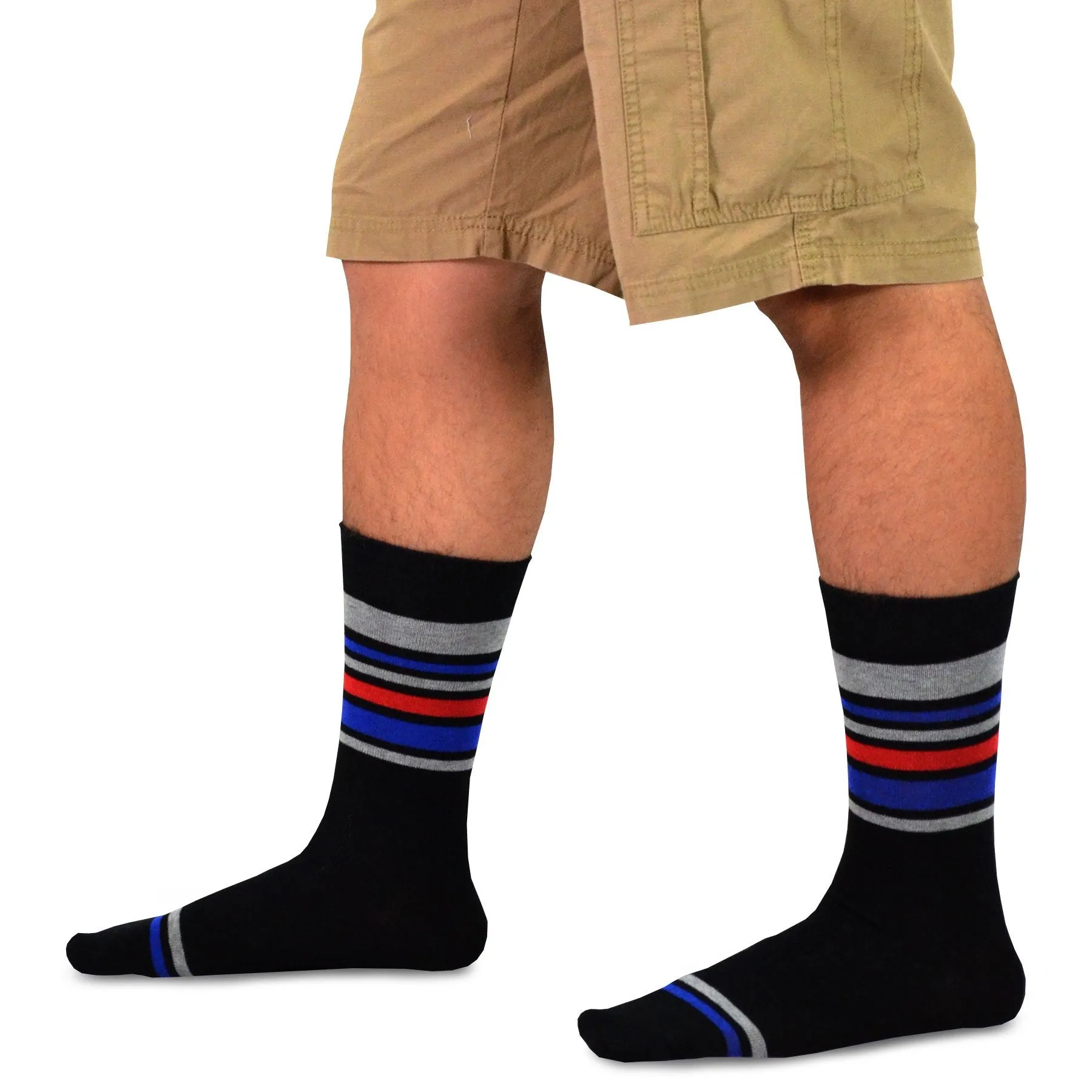 TeeHee Socks Men's Novelty Cotton Crew Bright and Colorful 10-Pack (51058)