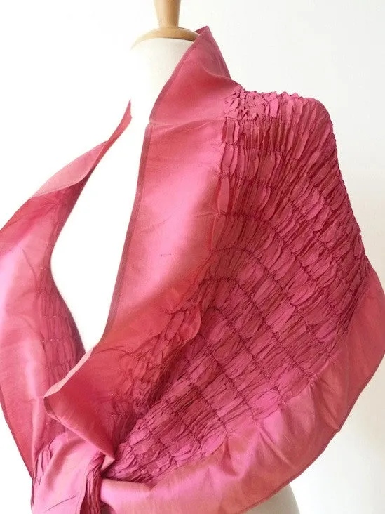 Thai Silk Taffeta Opera Shawl Eggplant