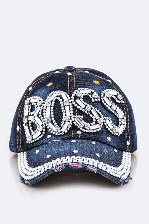 The Boss- Denim Baseball Cap