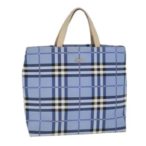 Trendy Inspired Burberry Nova Check Tote Bag Nylon Blue Auth 73344