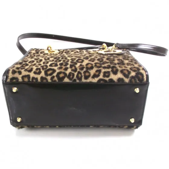 Trendy Inspired Dior Lady Dior Pony Hair Leopard Handbag