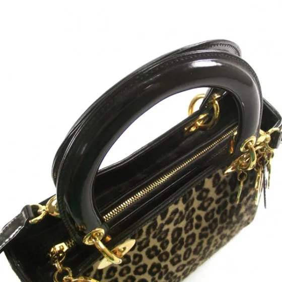 Trendy Inspired Dior Lady Dior Pony Hair Leopard Handbag