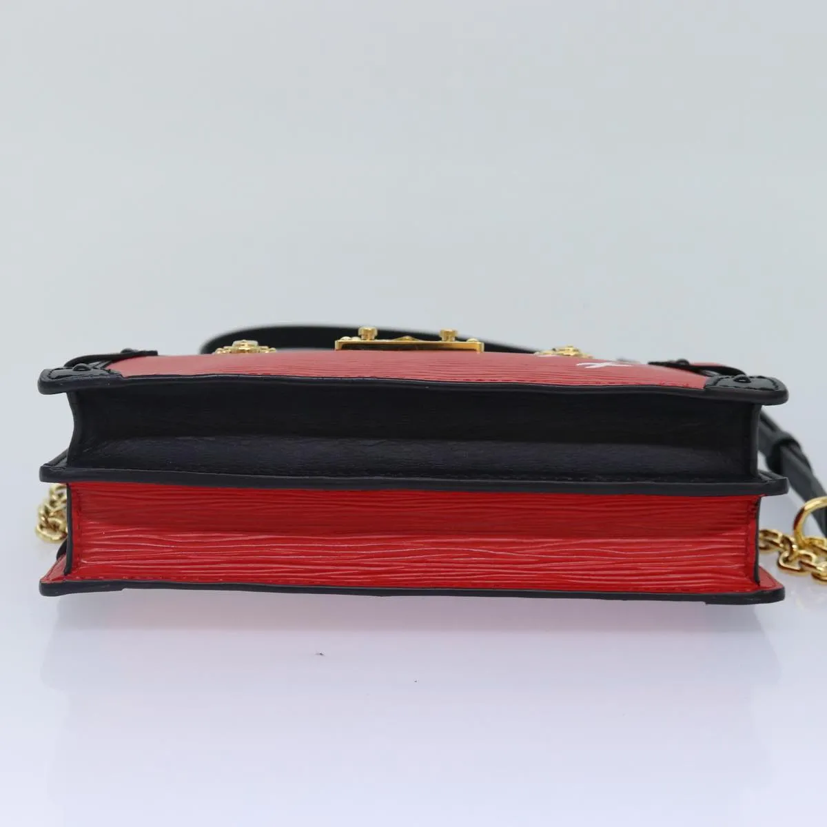 Trendy Inspired Louis Vuitton Epi Trunk Clutch Shoulder Bag Red Black M51697 Lv Auth Ar12517a