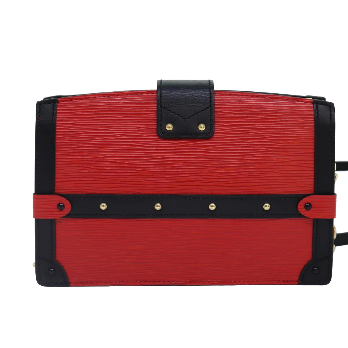 Trendy Inspired Louis Vuitton Epi Trunk Clutch Shoulder Bag Red Black M51697 Lv Auth Ar12517a