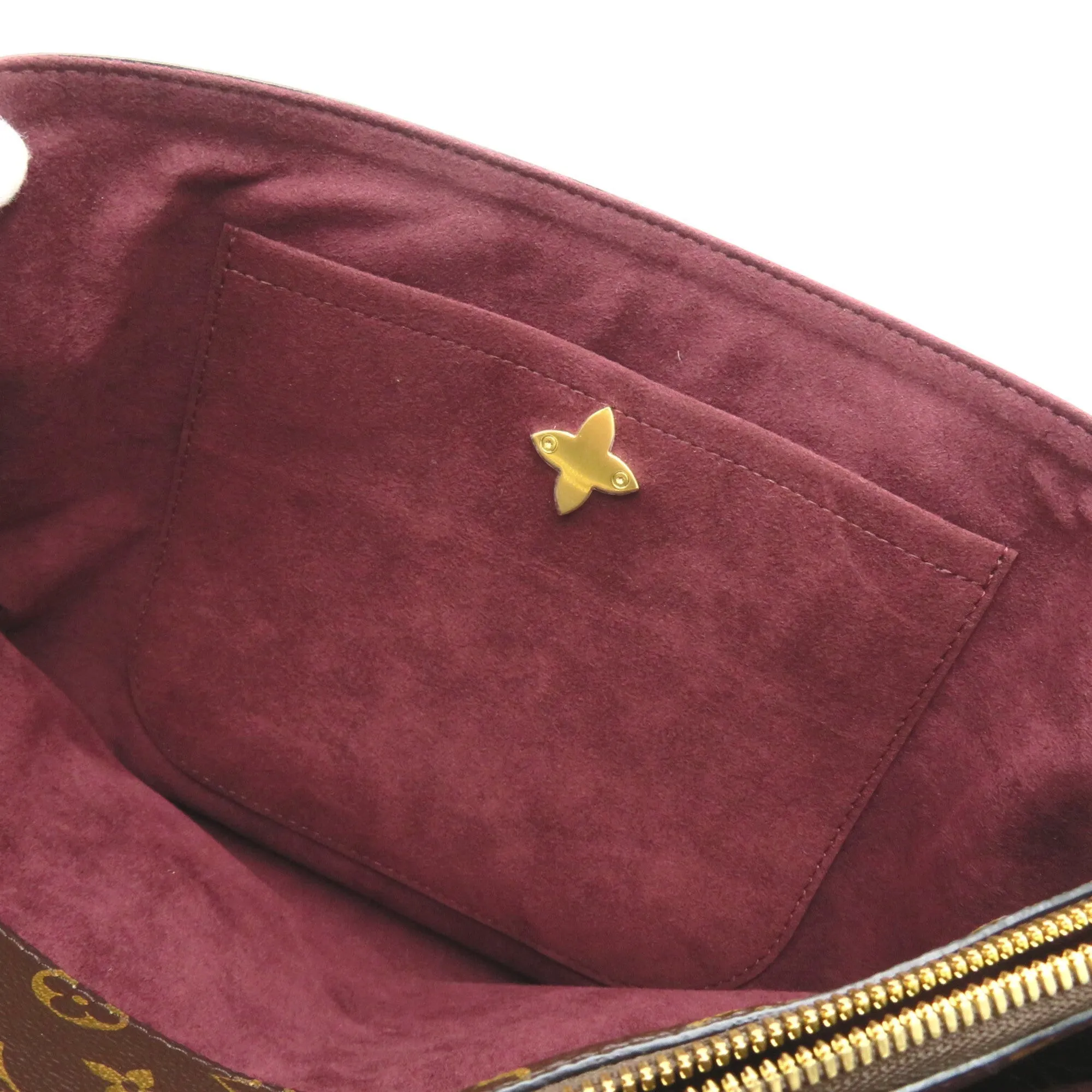 Trendy Inspired Louis Vuitton Flower Zip Tote Mm Brown Red Bordeaux Monogram Pvc Coated Canvas Leather M44348