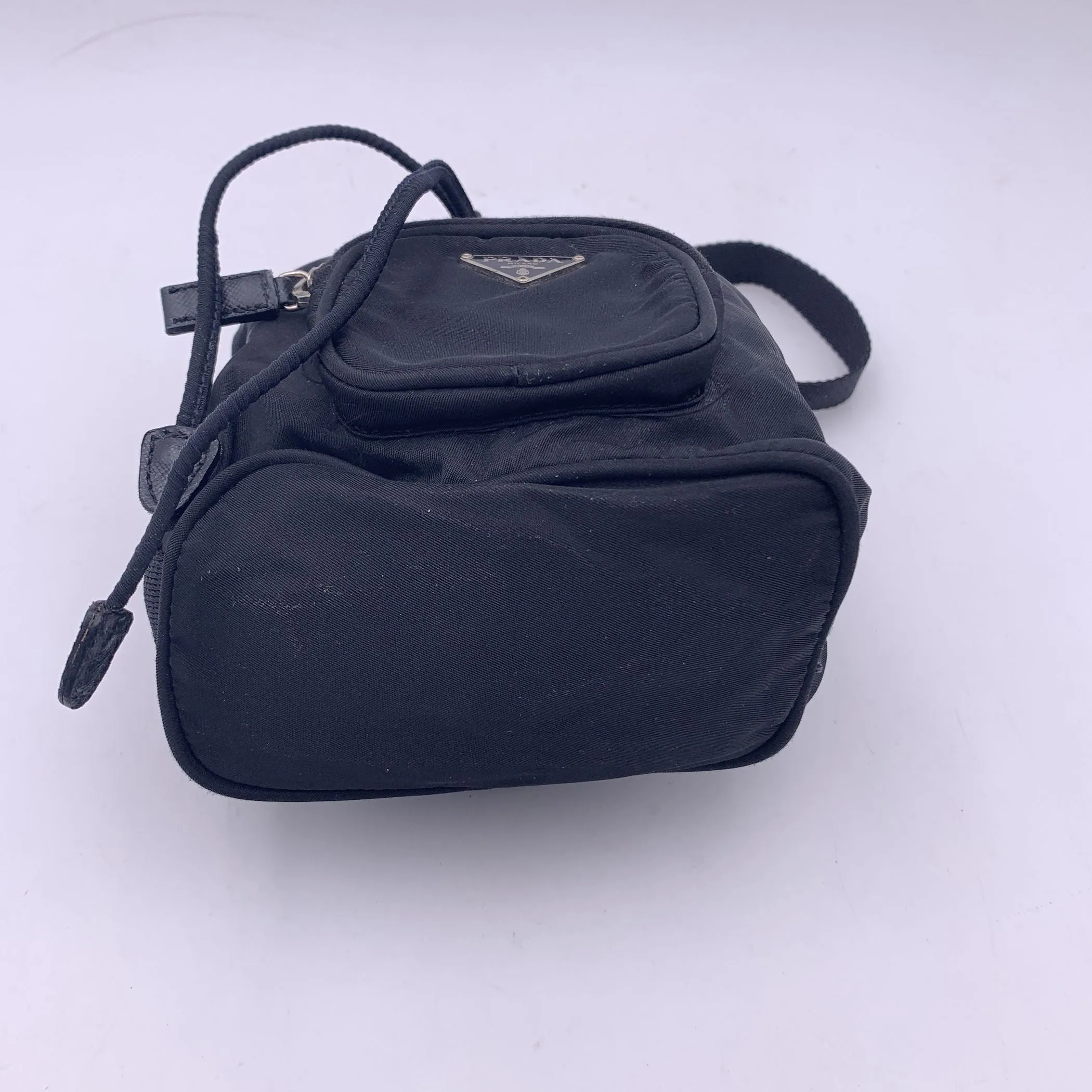 Trendy Inspired Prada Black Nylon Mini Tessuto Nylon Duet Bucket Bag Handbag