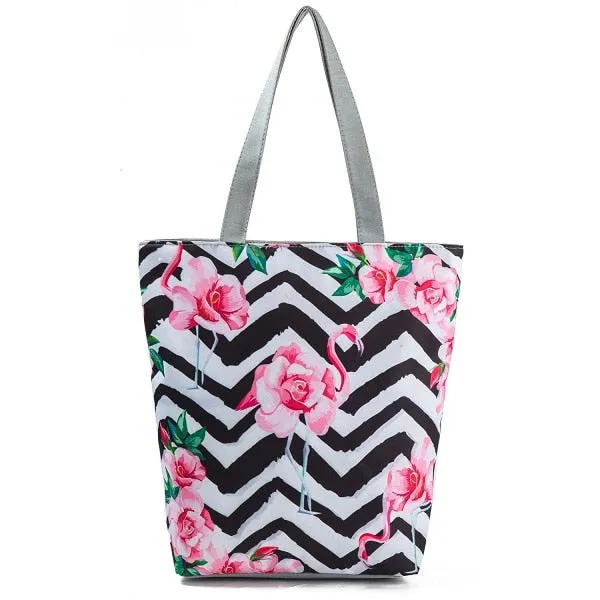 Vintage Floral Design Beach Bag