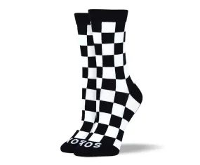 Women's Colorful Black & White Square Socks