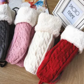 Women's Winter Thick Wool Warm Knitted Gloves