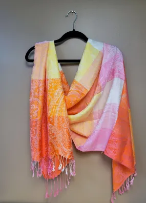 Yellow & Orange Paisley Pashmina